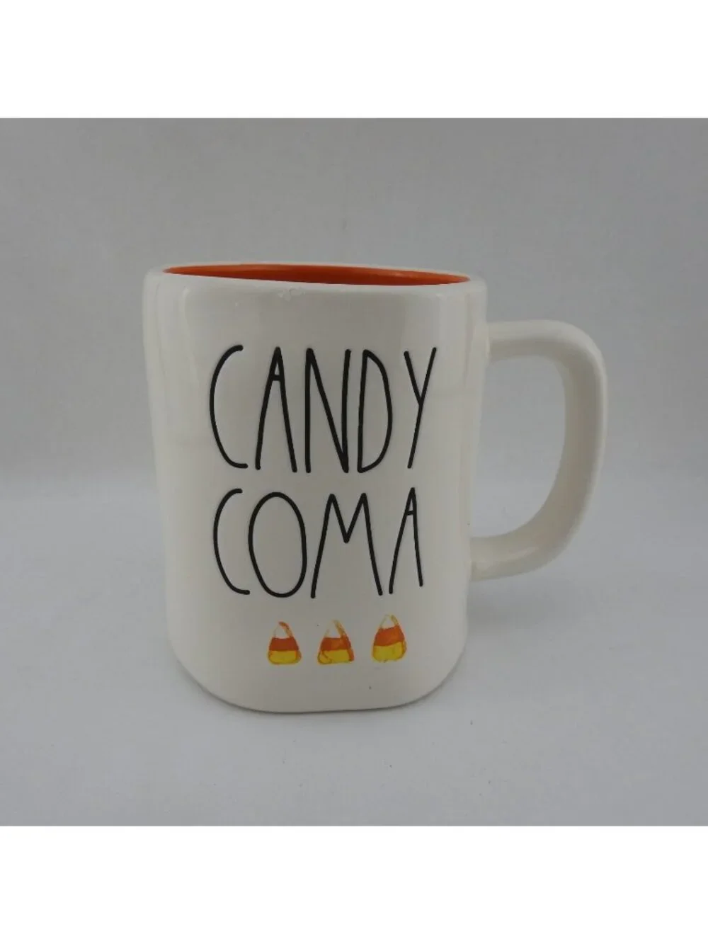 Rae Dunn Candy Coma Halloween Mug Candy Corn Orange Interior Ceramic